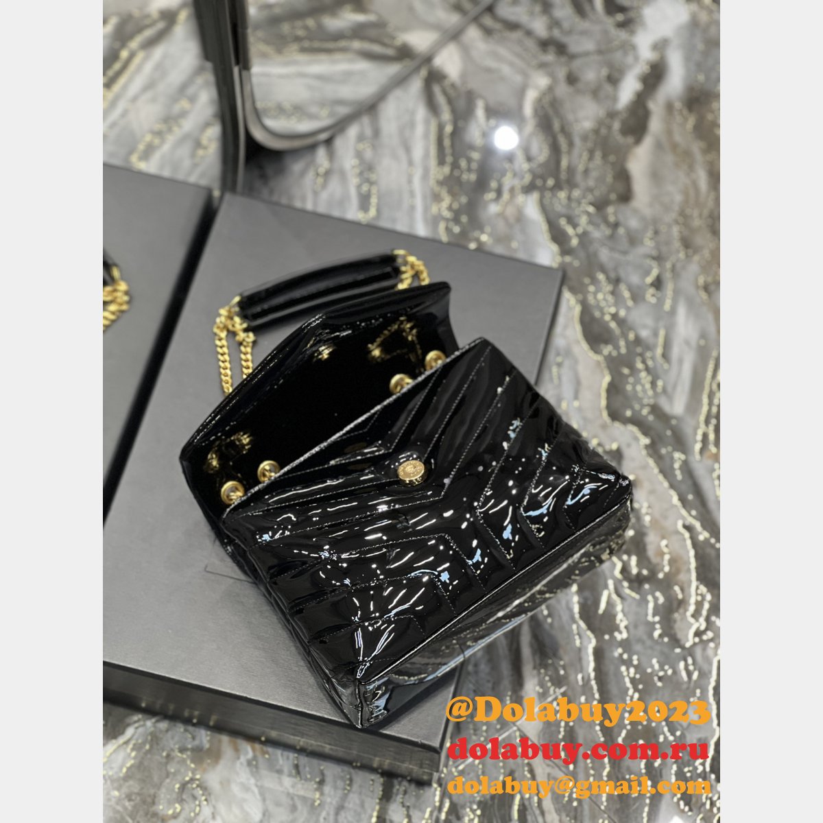 designer fake Y51 loulou 494699/467072 black handbags online