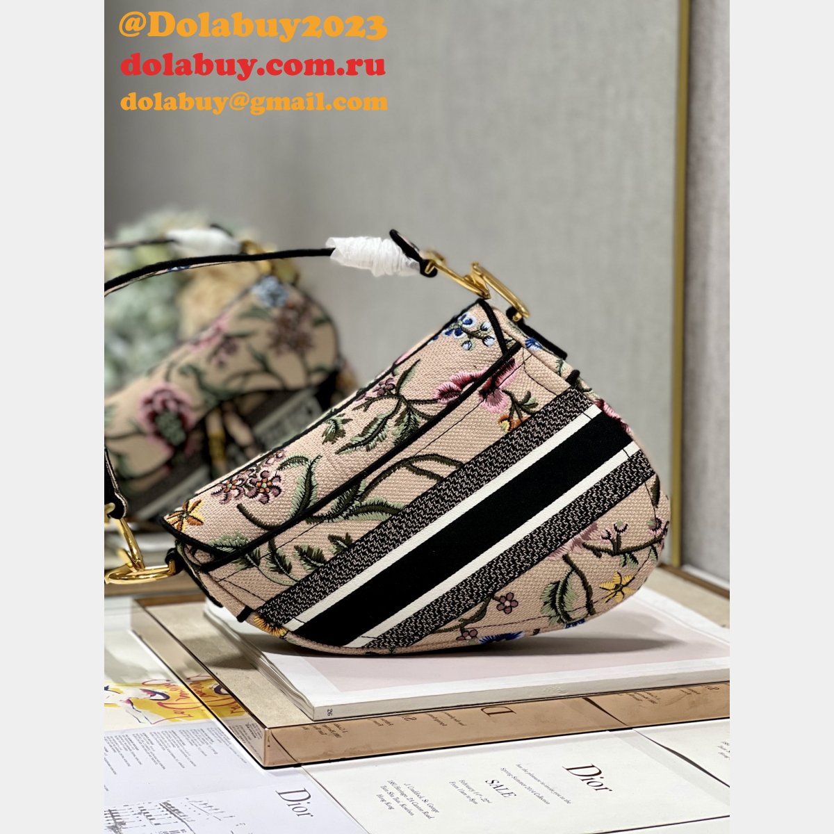 Buy Christian Luxury Replica Dior Oblique Saddle 9012/0446 Bag
