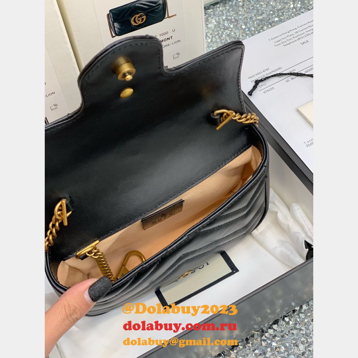 G*u*i wholesale gg marmont mini chain shoulder 476433 bag
