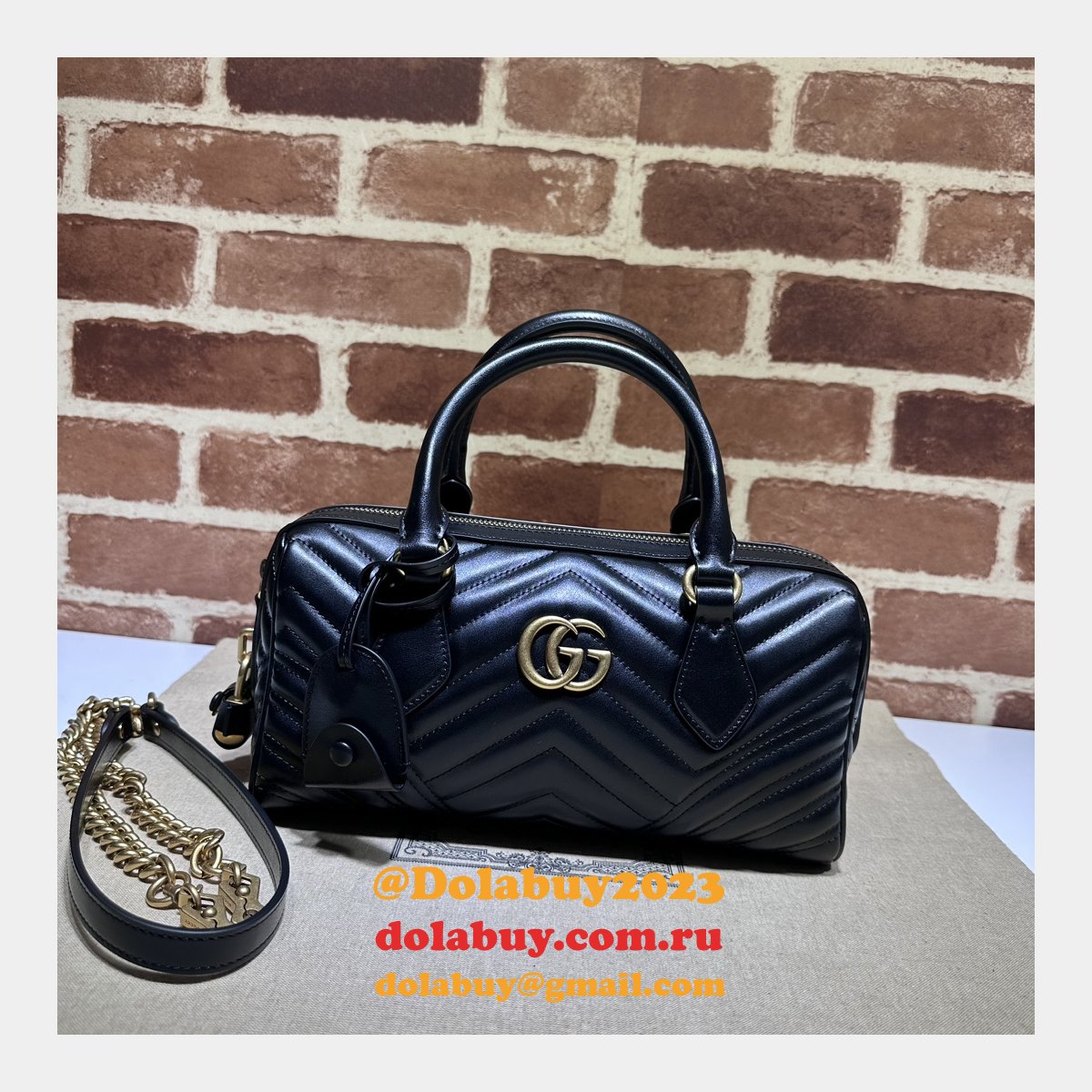 G*u*i top quality gg marmont top handles replica 746319 bag