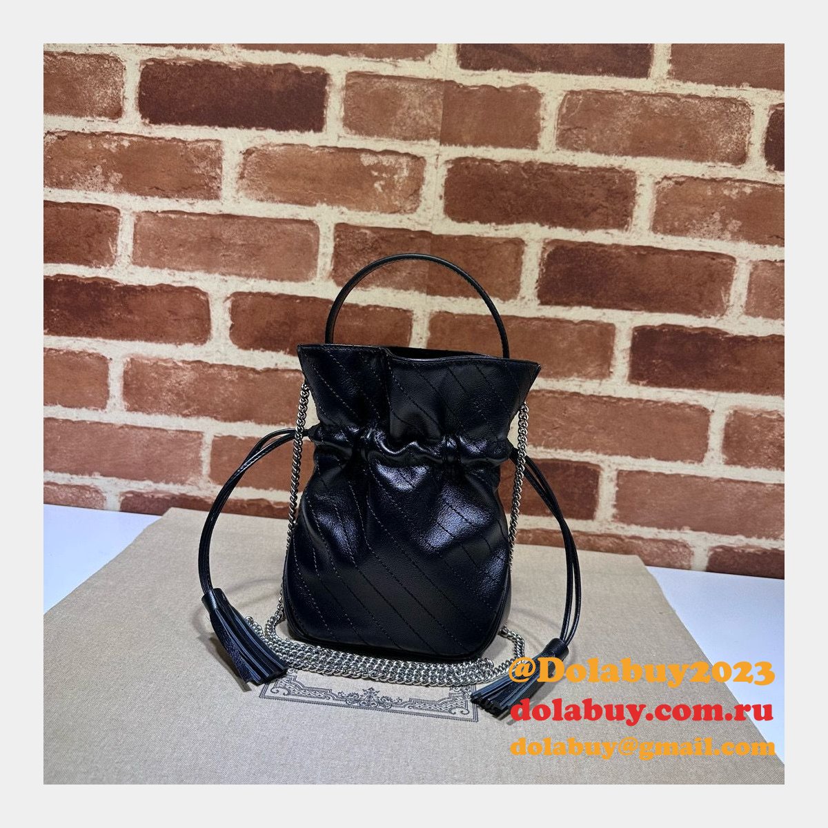 top quality G*u*i blondie mini backet bag 760313 replica
