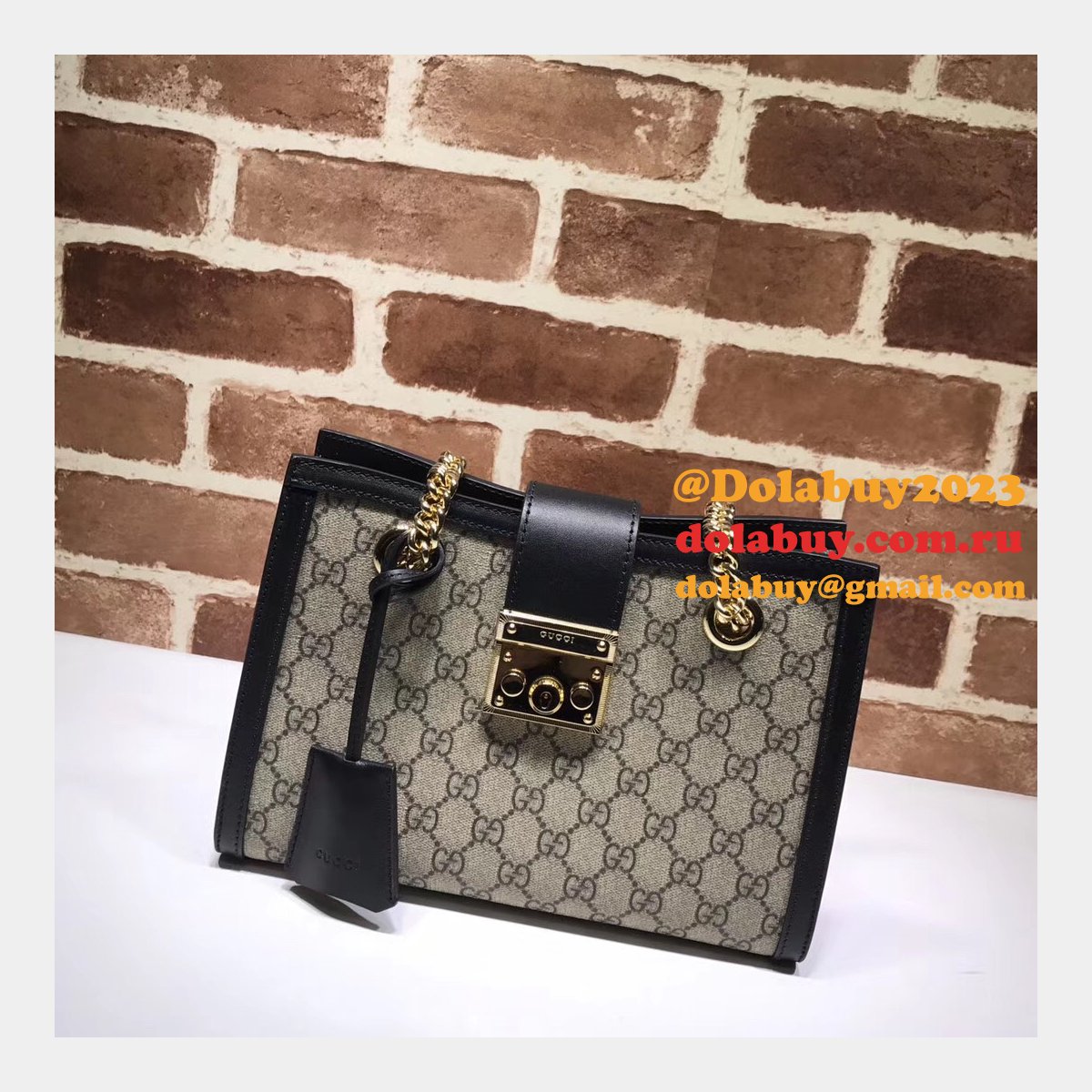 uk G*u*i replica gg supreme padlock small shoulder 498156 bag