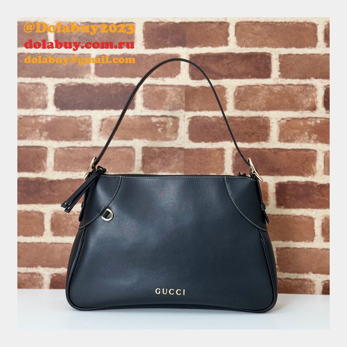 G*u*i duplicate gg emblem 815217 shoulder black best bag