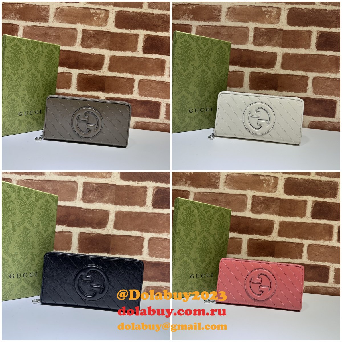 designer G*u*i 760312 blondie zip-around wallet replica