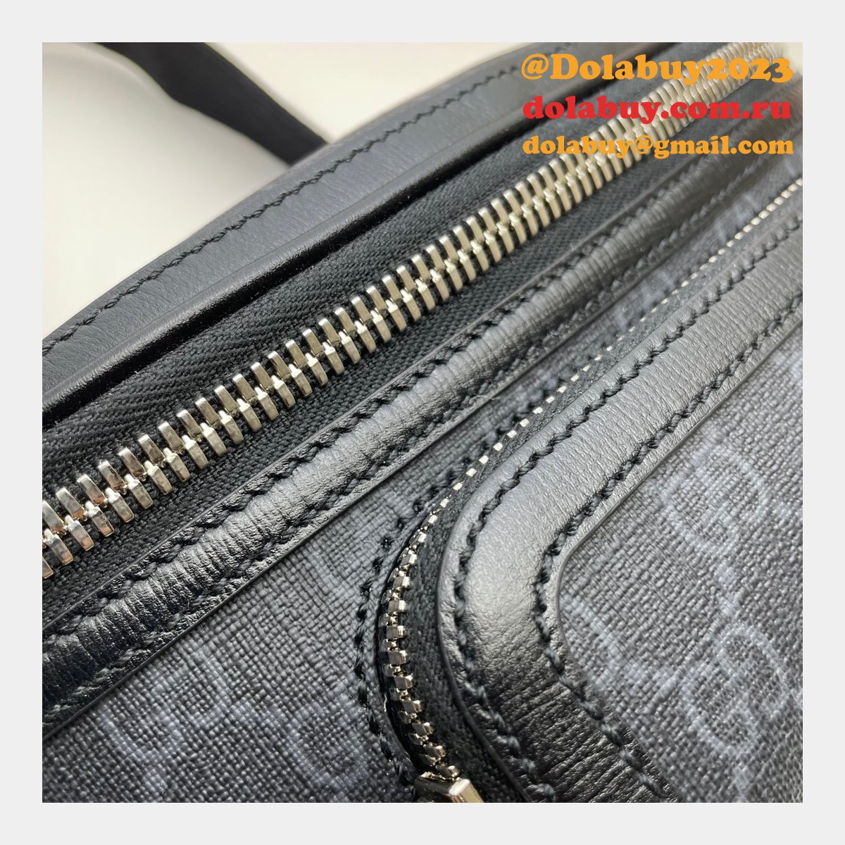 top quality G*u*i belt bag with interlocking g 682933 black gg supreme