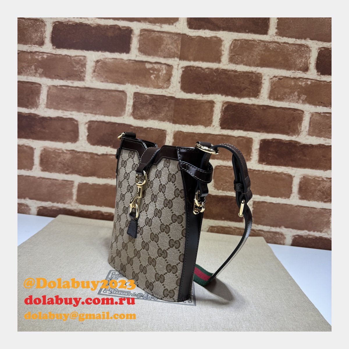 original gg small 782919 G*u*i designer fake bucket bag