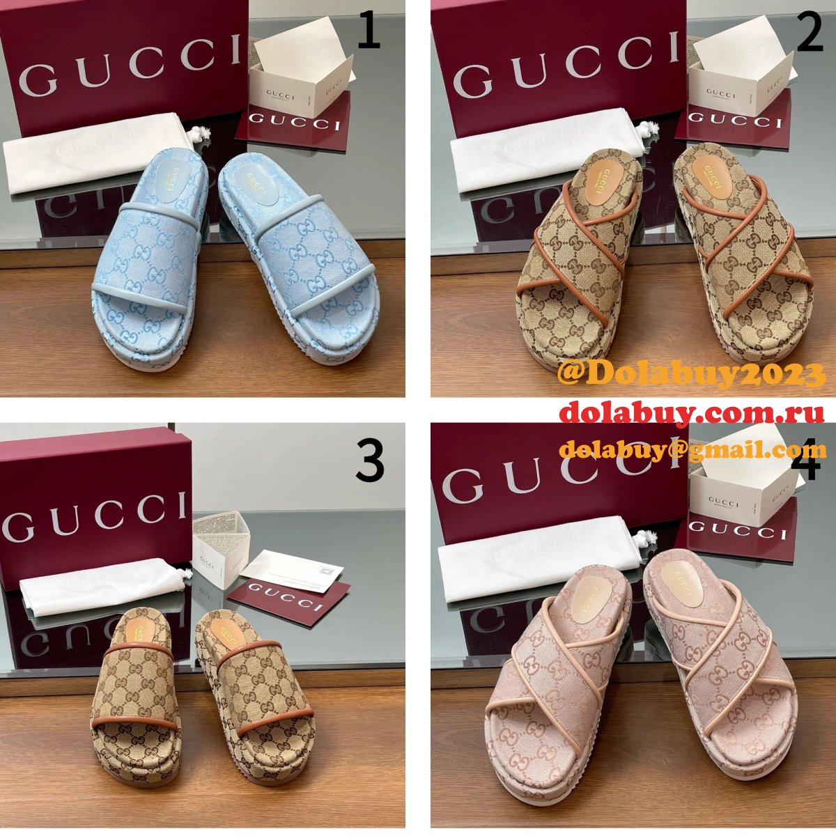 top quality G*u*i women''s gg platform sandal