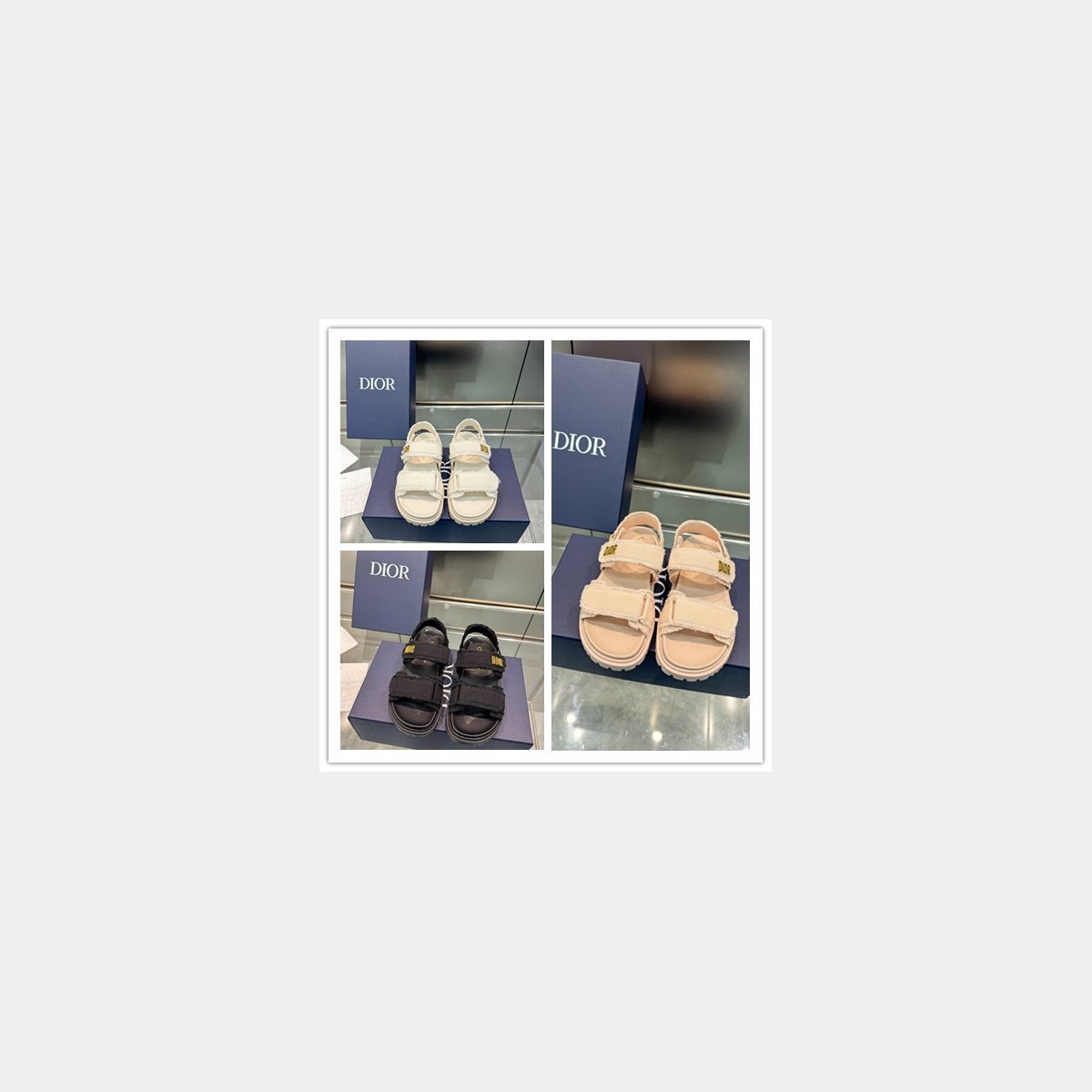 Top Quality Dior Ecru Fringed Cotton Canvas Dioract Sandal