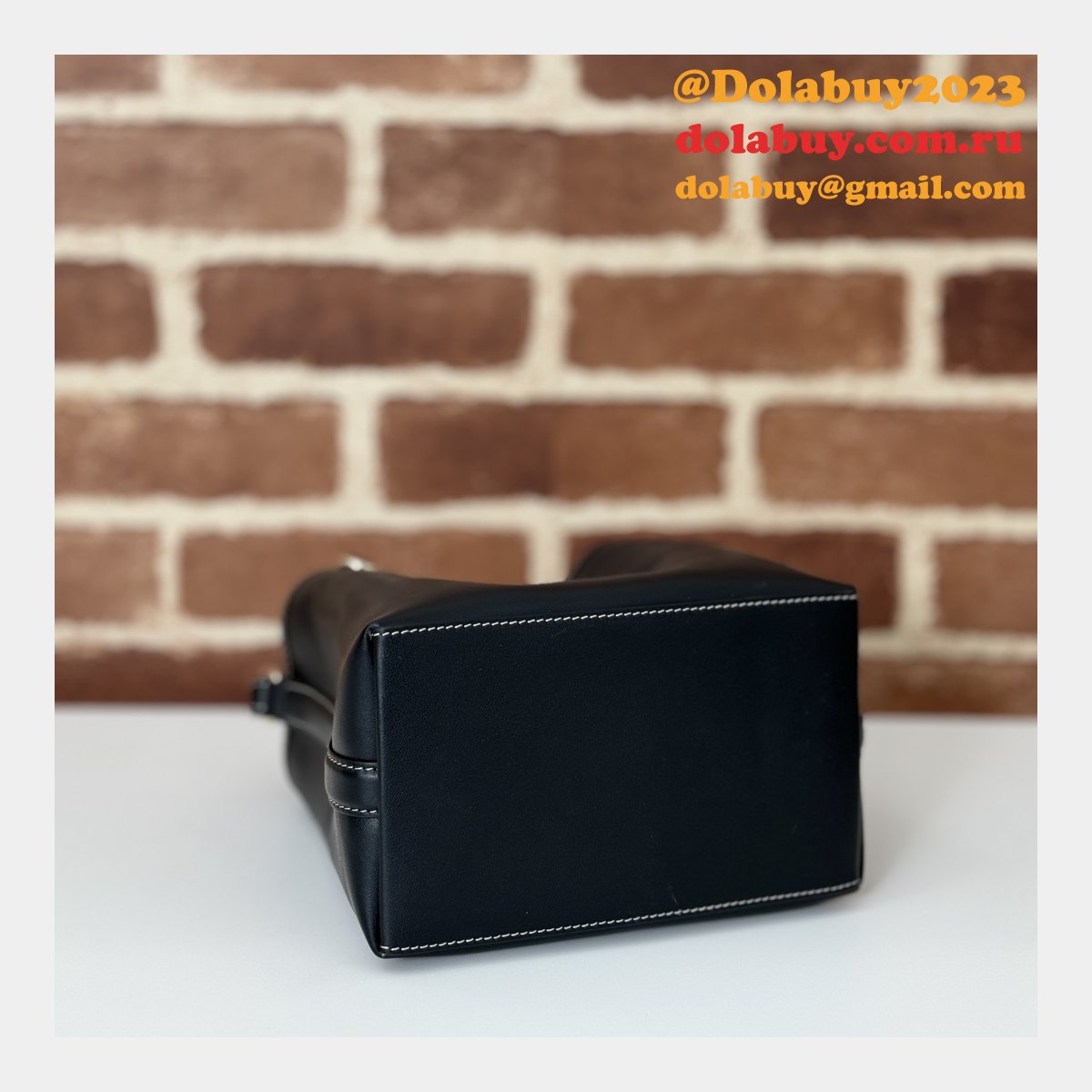 designer 815118 fake gg emblem G*u*i 1:1 mirror bucket black bag