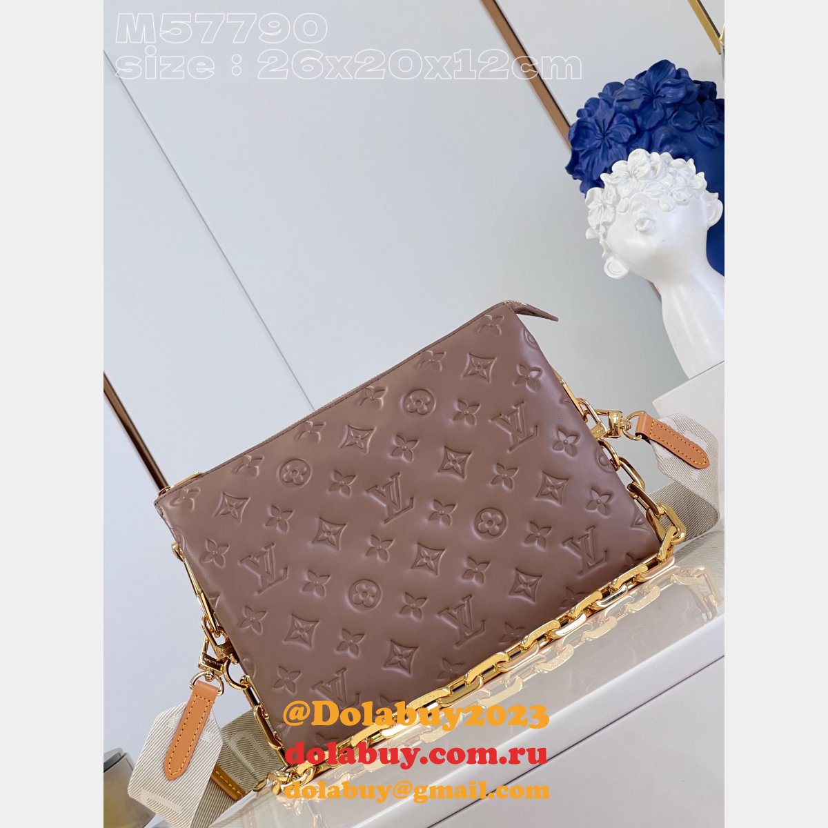 Designer Coussin PM M57790 Replica Louis Vuitton Khaki Bag
