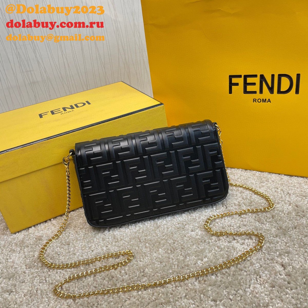 F**di best fashion 212200 maca embossing black bags