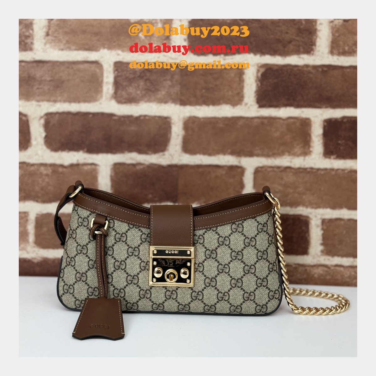 G*u*i best quality replicas 811705 padlock shoulder bag
