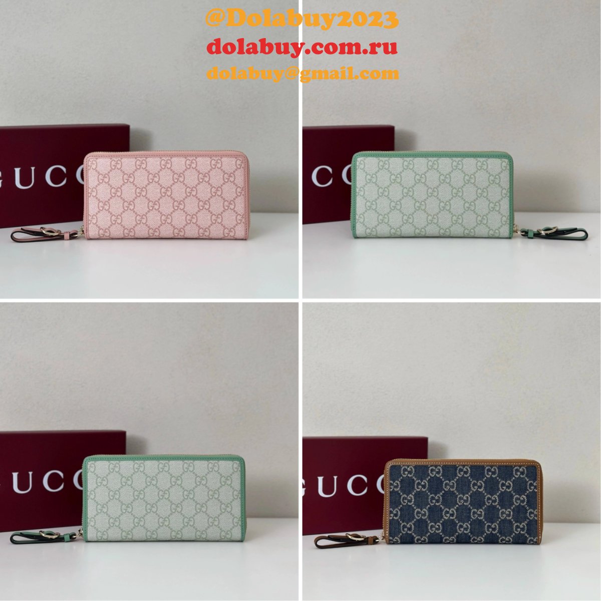 G*u*i designer gg emblem zip around wallet 819122